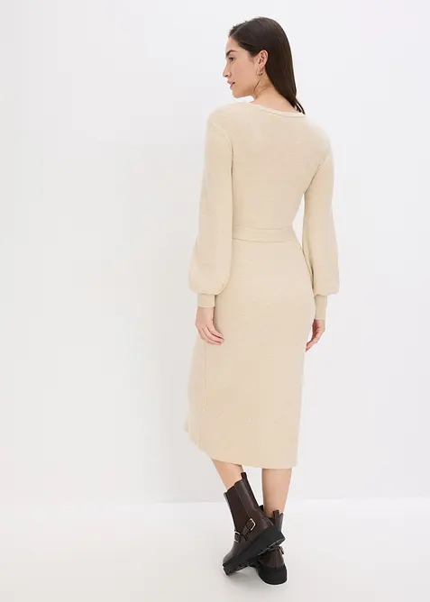 Robe pull fluide et côtelée en viscose majoritaire, bonprix