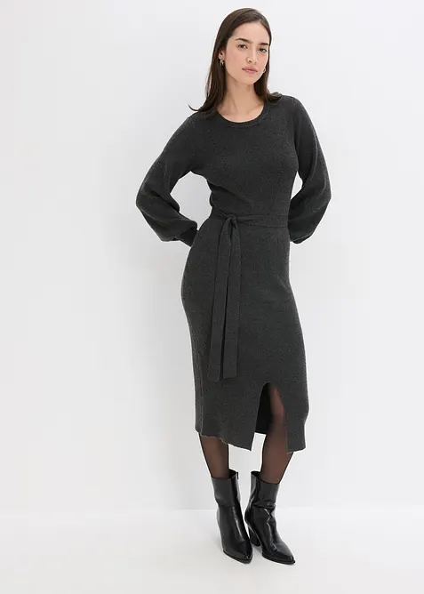 Robe pull fluide et côtelée en viscose majoritaire, bonprix