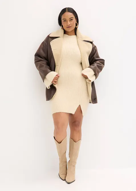 Robe pull courte avec laine, bonprix