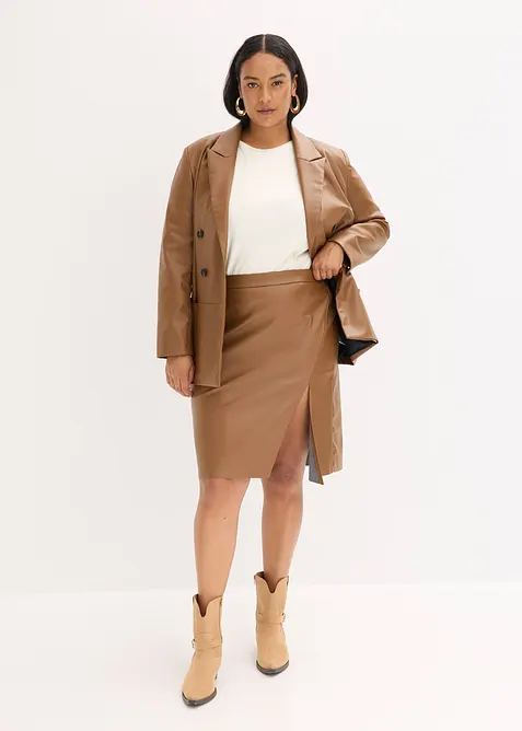 Jupe crayon enduite, bonprix