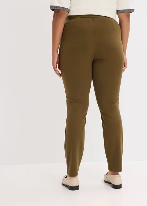 Pantalon bi-matière Punto di Roma et tissu enduit, bonprix