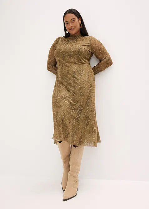 Robe midi en mesh, bonprix