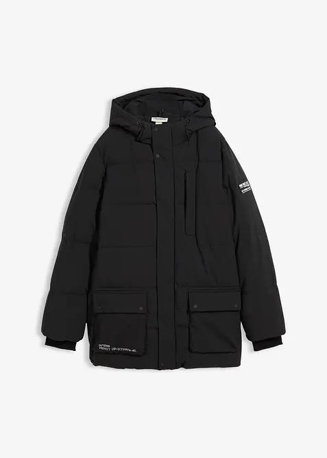 Parka matelassée à capuche et détails sportifs, bonprix