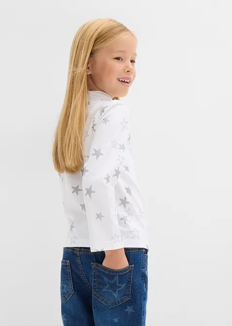 Lot de 2 T-shirts manches longues en coton extensible, bonprix
