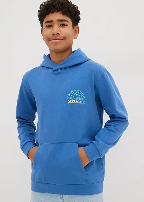 Sweat à capuche 100% coton, imprimé dos, bonprix