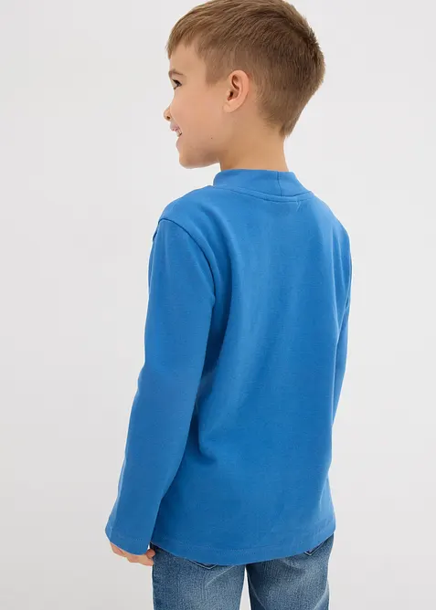 Lot de 2 T-shirts manches longues col montant, 100% coton, bonprix