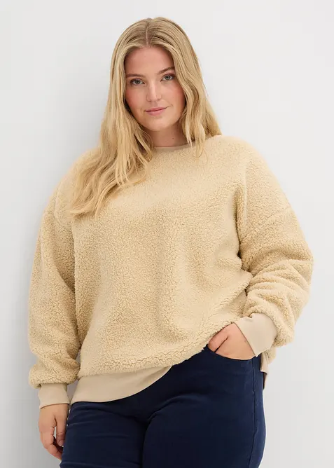 Pull en maille sherpa, bonprix
