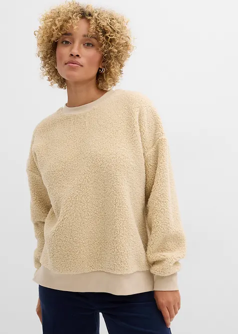 Pull en maille sherpa, bonprix