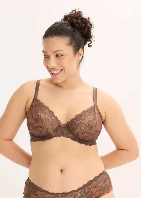Soutien-gorge à armatures en dentelle bicolore, bonprix
