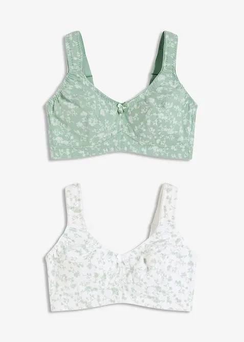 Lot de 2 soutiens-gorge coton sans armatures, bonprix