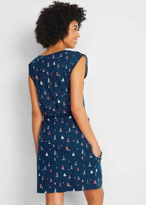 Robe en jersey imprimé à manches papillon, bonprix