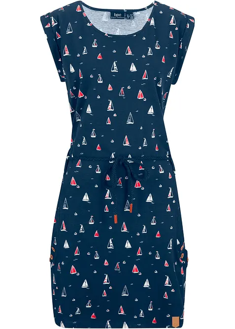 Robe en jersey imprimé à manches papillon, bonprix