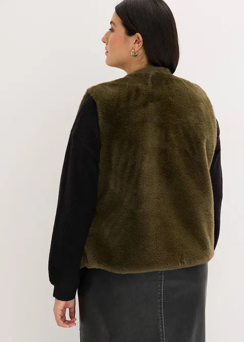 Gilet sans manches en peluche, bonprix