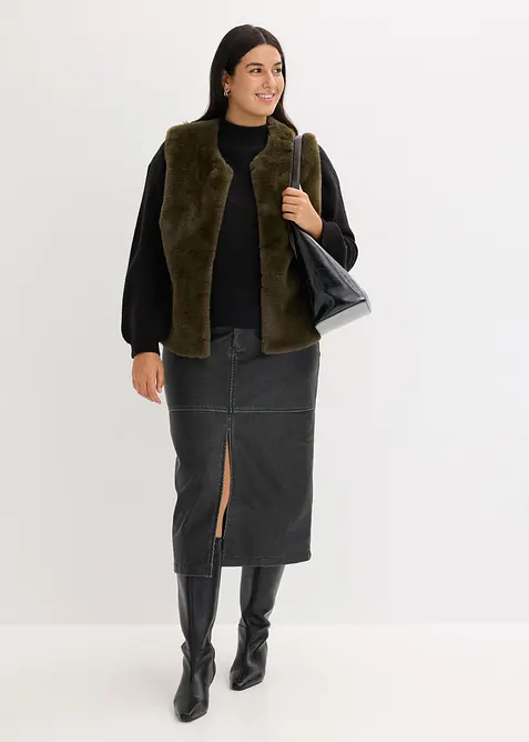 Gilet sans manches en peluche, bonprix