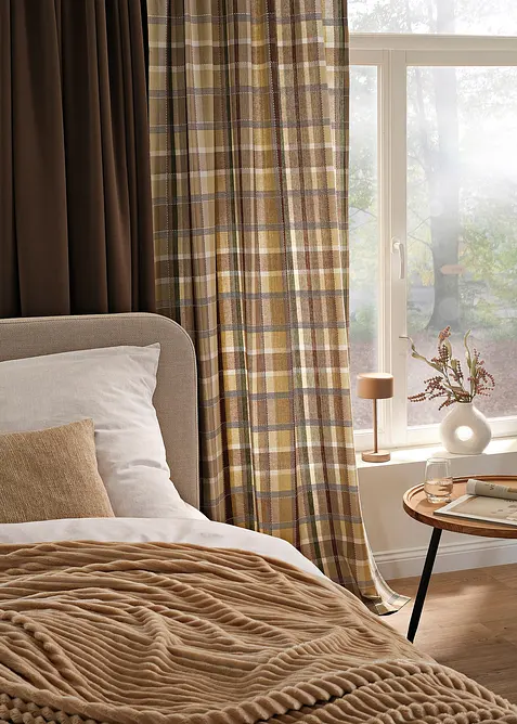 Rideau en coton à carreaux (1 pce), bonprix