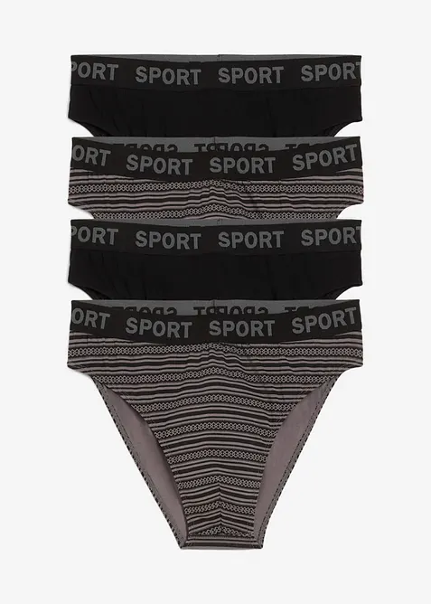 Lot de 4 slips coton, bonprix