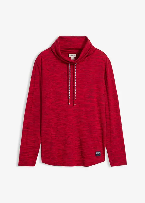 T-shirt manches longues à col châle, bonprix