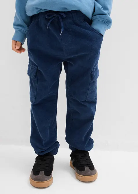 Pantalon cargo chaud en velours côtelé avec doublure jersey, bonprix