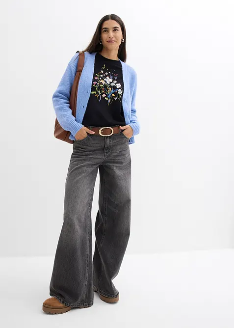 Gilet en maille côtelée, bonprix