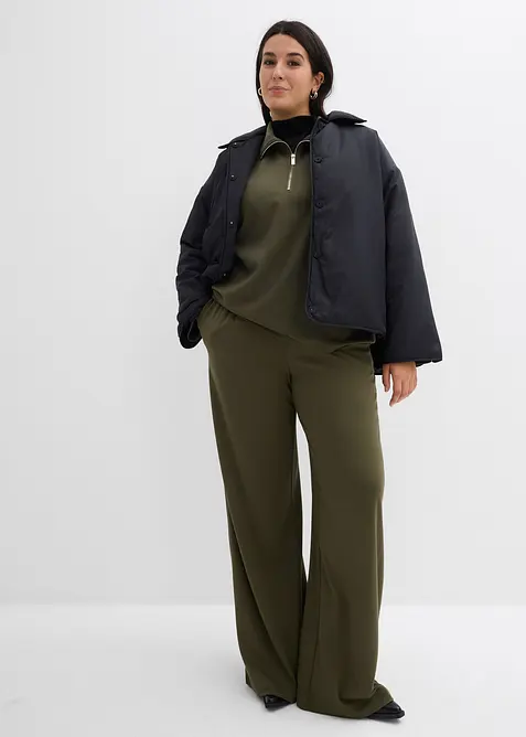 Pantalon palazzo en Punto di Roma confortable, bonprix