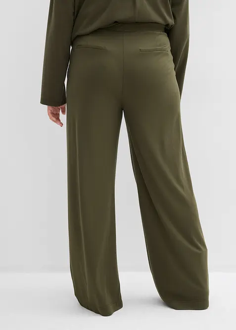 Pantalon palazzo en Punto di Roma confortable, bonprix