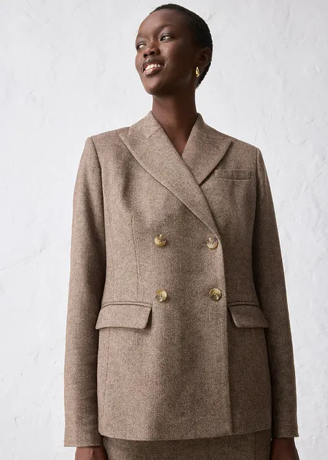 Blazer doux en laine majoritaire, bonprix