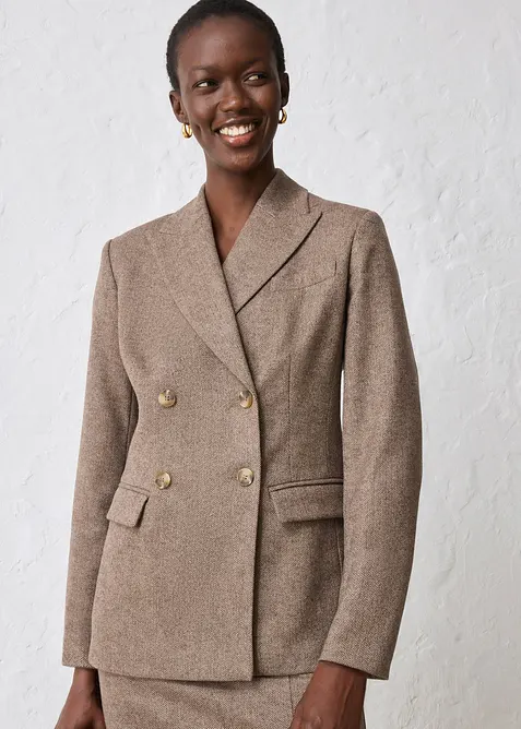 Blazer doux en laine majoritaire, bonprix