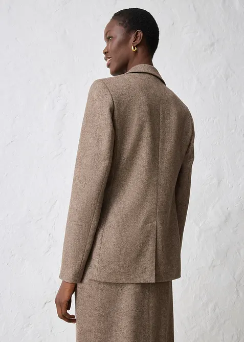 Blazer doux en laine majoritaire, bonprix