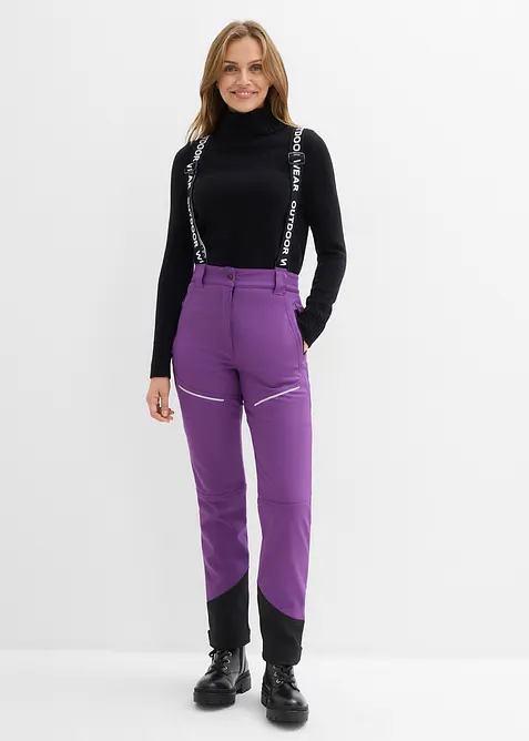 Pantalon technique en softshell extensible et déperlant, bonprix