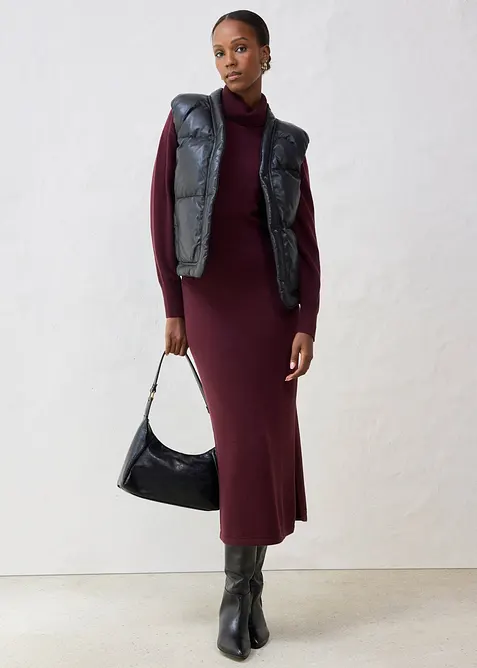 Doudoune sans manches en cuir d’agneau nappa, bonprix