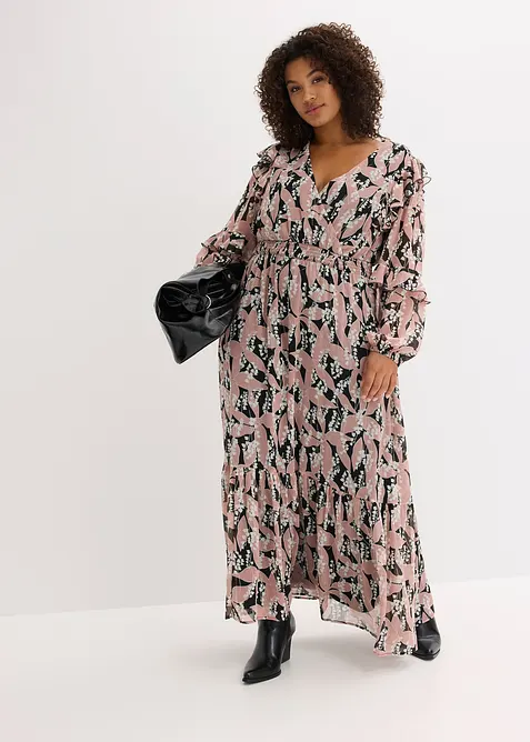 Robe en mousseline à volants, bonprix