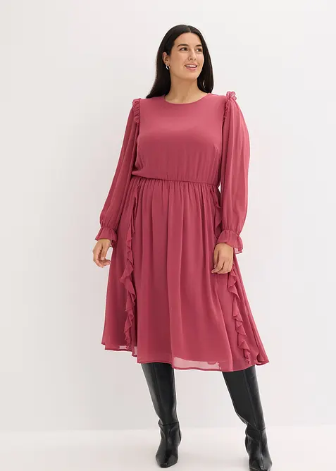 Robe en mousseline à volants, bonprix