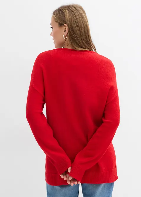 Pull long et oversize à fentes sur les côtés, bonprix