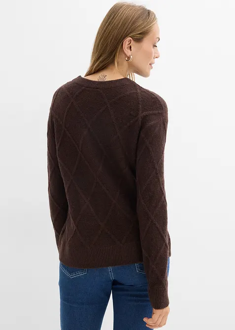 Pull oversize en maille torsadée, bonprix