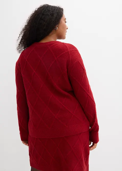 Pull oversize en maille torsadée, bonprix