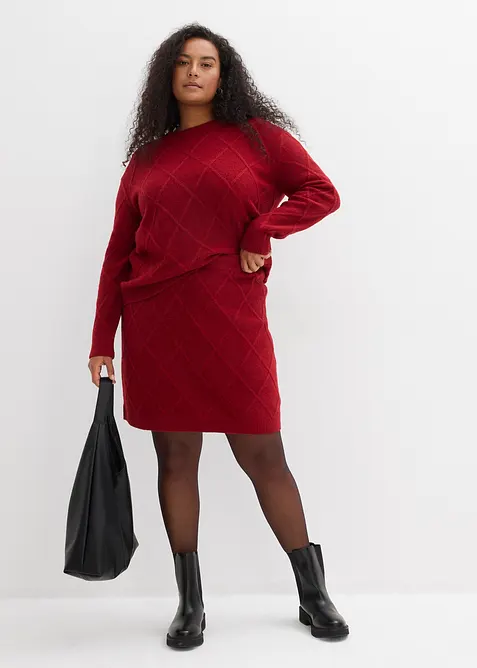 Jupe en maille torsadée, bonprix