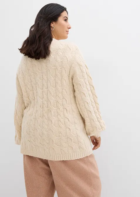 Pull oversize à motif torsadé, bonprix