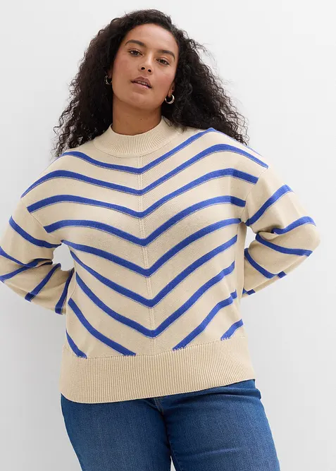 Pull à rayures texturées, bonprix
