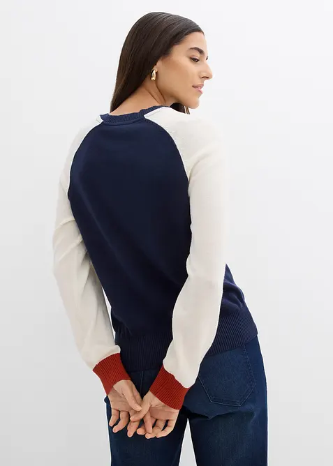 Pull en maille fine à manches raglan, bonprix