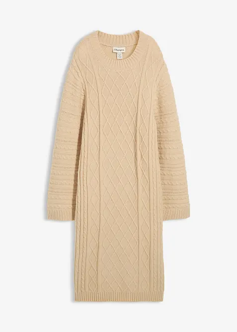 Robe midi en maille, bonprix