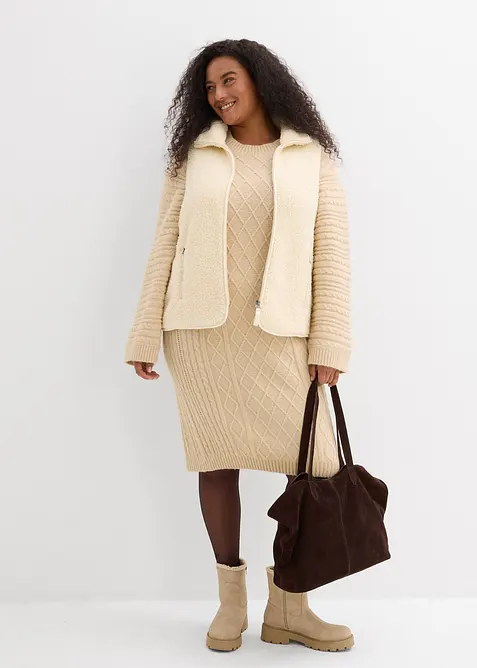 Robe midi en maille, bonprix