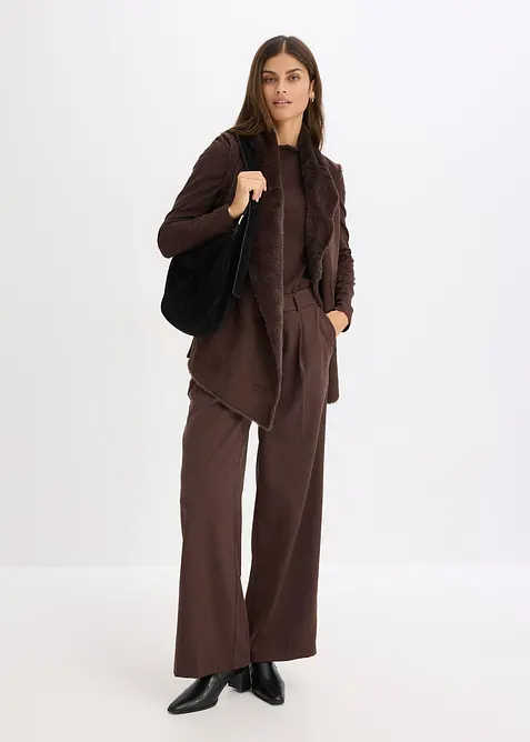 Gilet sans manches en tissu peluche, bonprix