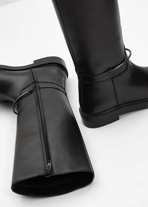 Bottes à tige large en cuir, bonprix