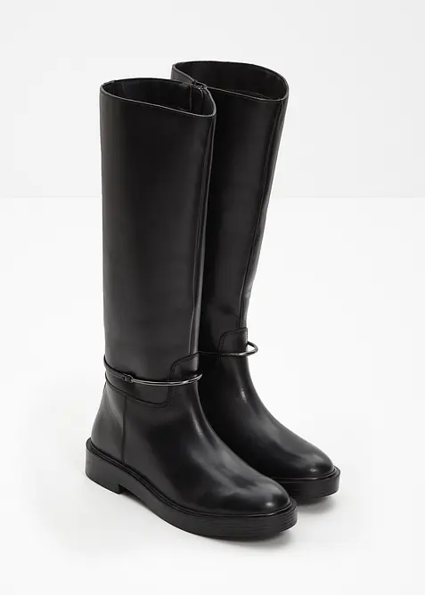 Bottes à tige large en cuir, bonprix