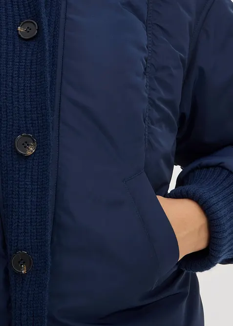 Veste rembourrée à finitions côtelées, bonprix