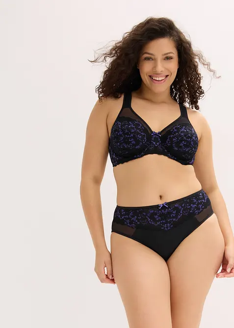 Soutien-gorge minimiseur &agrave; bretelles rembourr&eacute;es et dentelle d&eacute;licate, bonprix