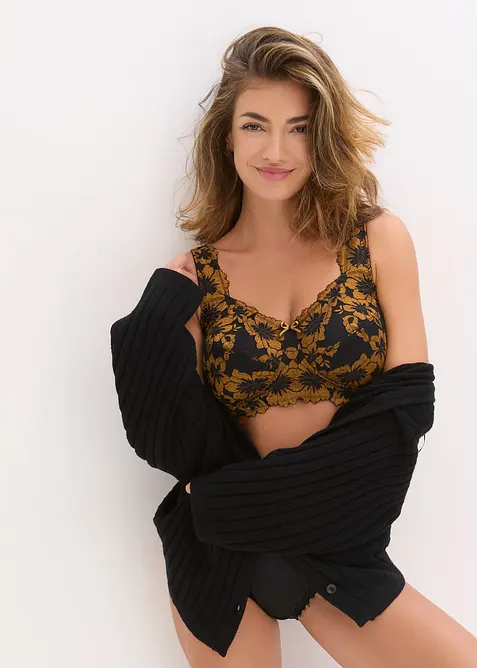 Soutien-gorge grand maintien sans armatures, bretelles rembourr&eacute;es, bonprix