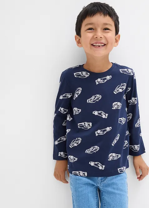 Lot de 2 T-shirts manches longues coton, bonprix