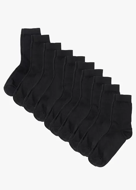 Lot de 10 paires de chaussettes en coton majoritaire, bonprix
