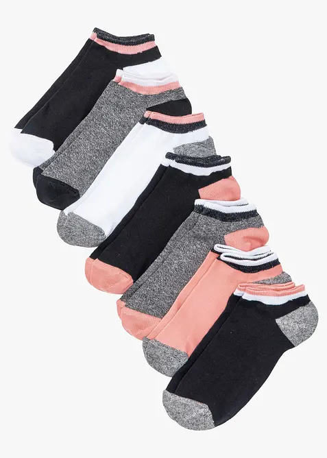 Lot de 7 paires de socquettes en coton majoritaire, bonprix